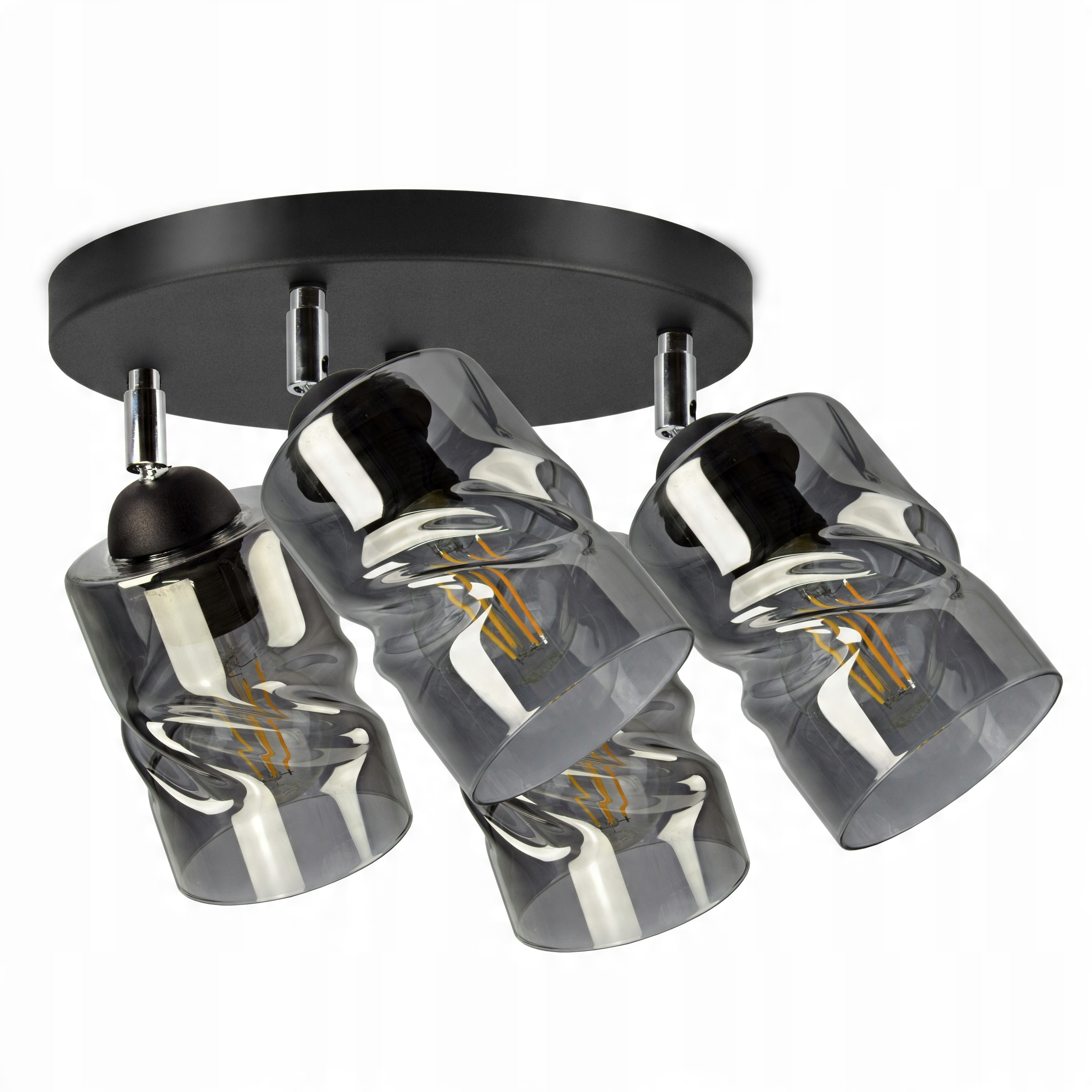

Szklana Lampa Żyrandol Plafon Ruchome klosze Led