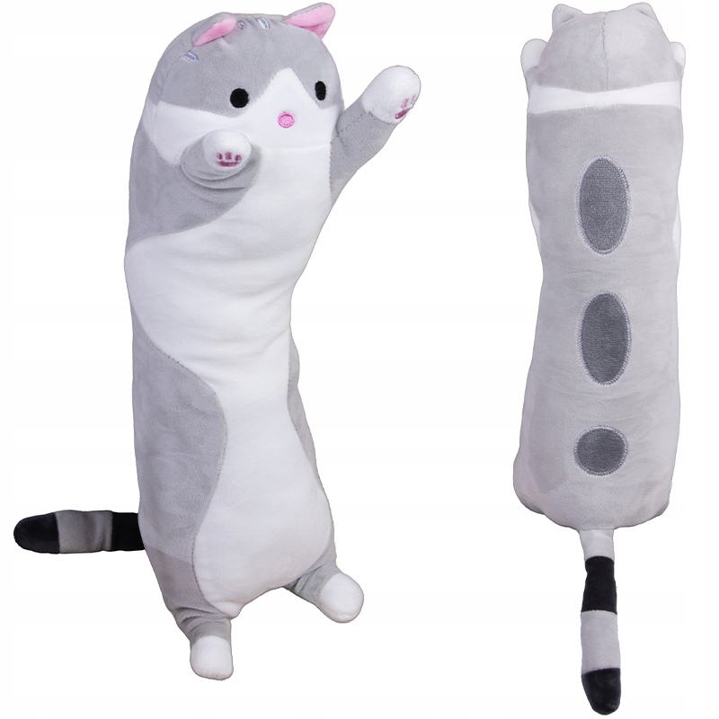 

Kot maskotka pluszowa przytulanka szary długi 50cm
