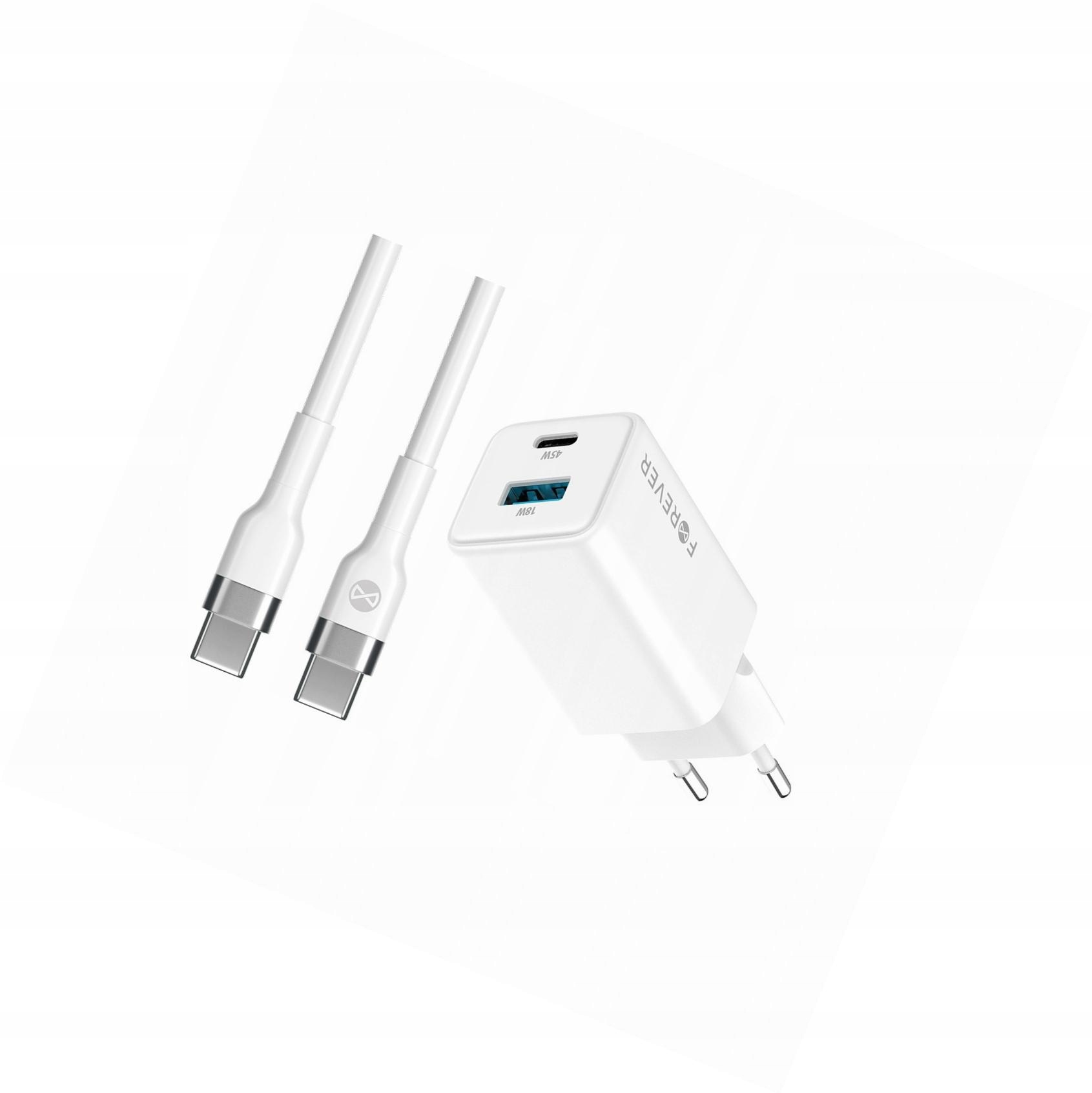 Szybka ładowarka GaN 45W 2 wejścia Usb i Usb-c z kablem do Xiaomi Redmi 8A
