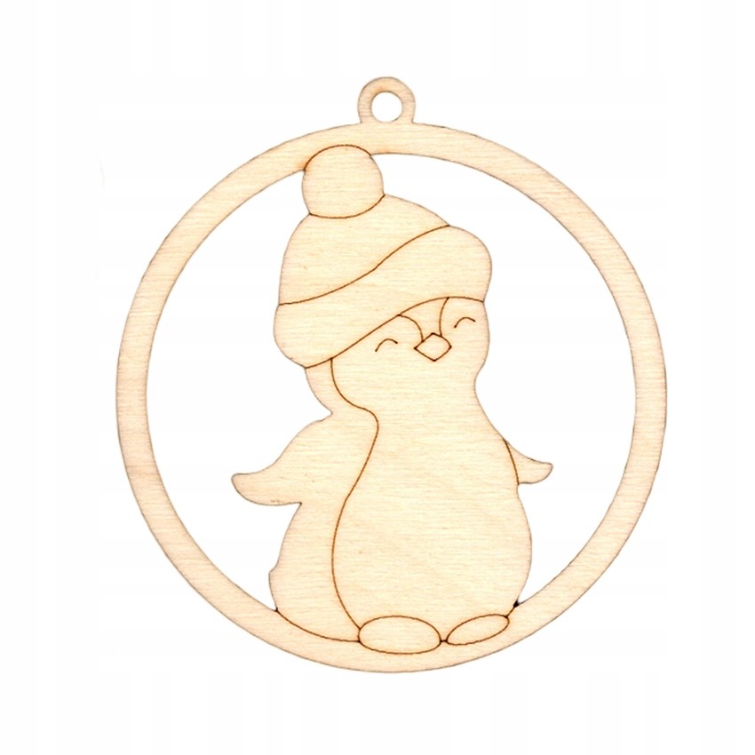 OZDOBA ŚWIĄTECZNA SKLEJKA 7,5CM 1SZT. PINGWIN