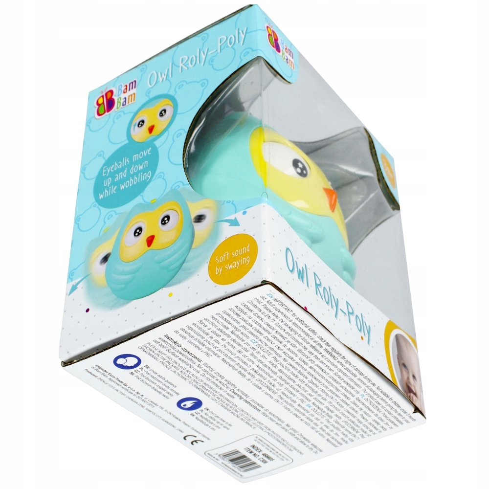 WAŃKA WSTAŃKA SOWA SÓWKA PORUSZA OCZAMI dla maluszka BAM BAM 466605 Wysokość produktu 15 cm