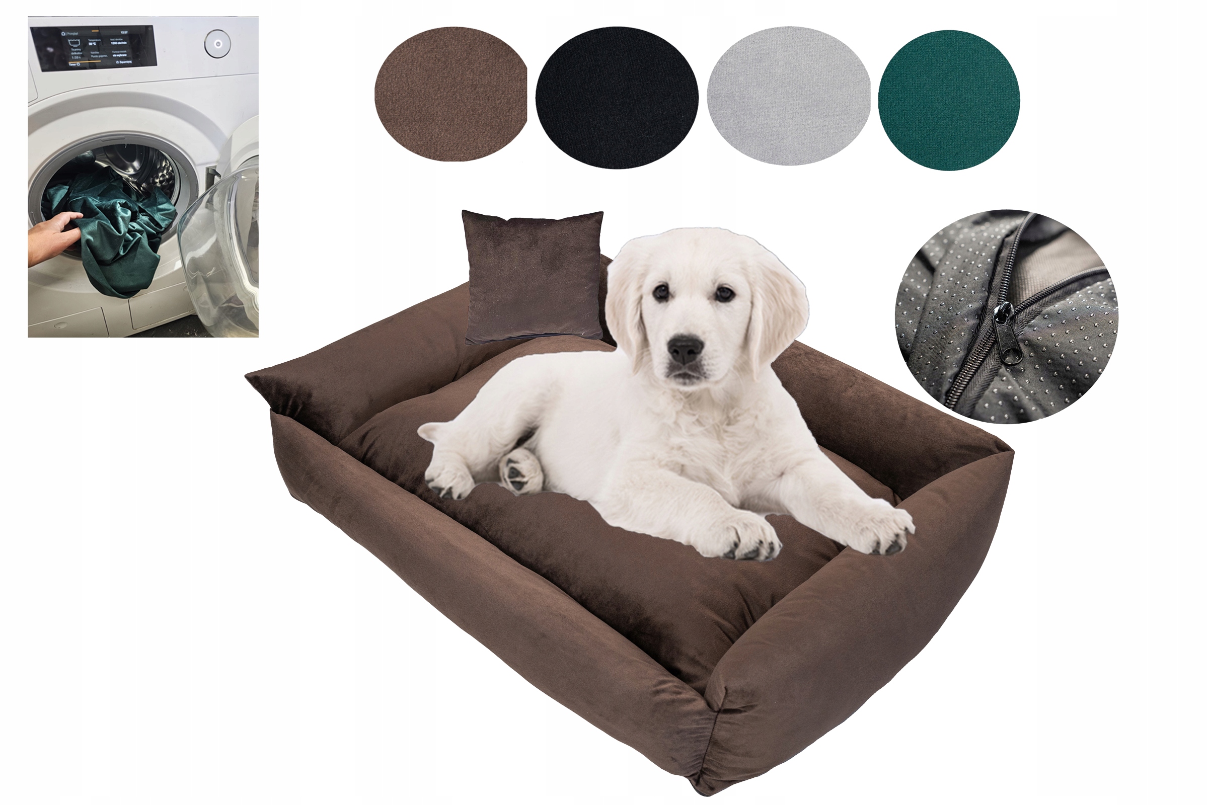 Pelíšek potah 95x75 Velvet Snímatelný potah Hnědá