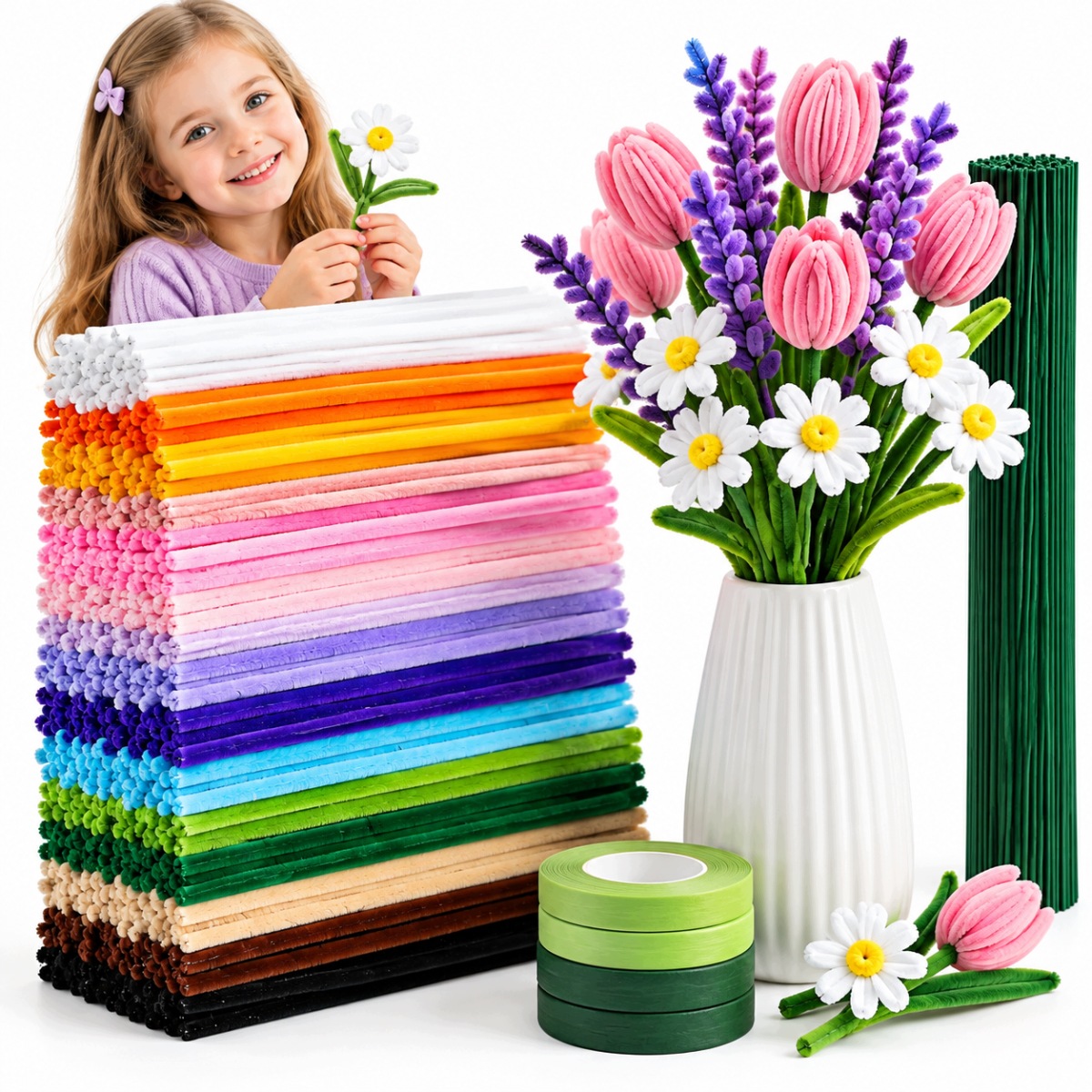 Kreativní Drátky Floristické Sada 800 Kusů Dráty Na Květiny Příslušenství