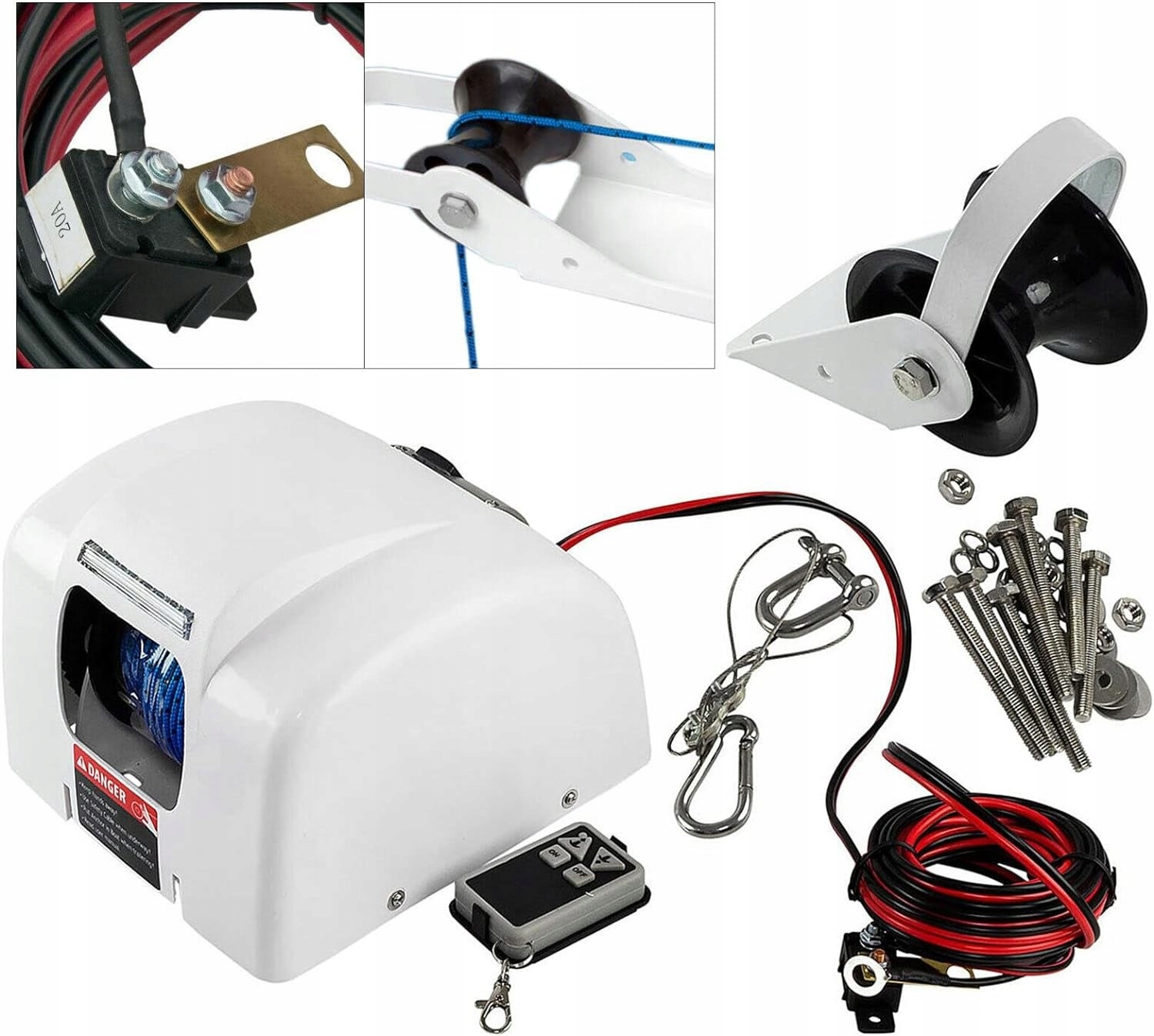 WINDA KOTWICZNA ELEKTRYCZNA Z PILOTEM KOTWICA MAX 45 LBS 20 KG Numer katalogowy części 111SW45