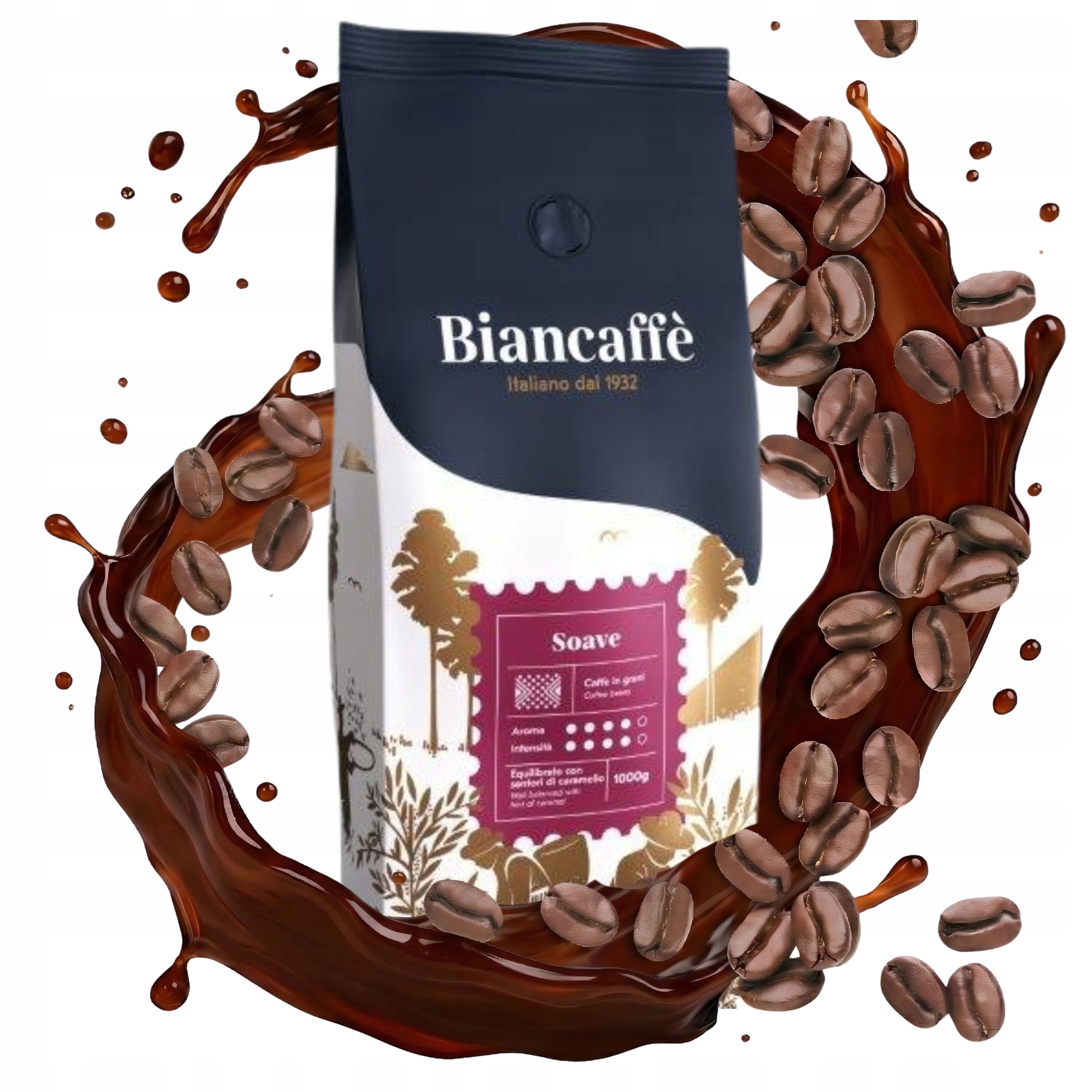 Levně Káva Zrnková Italská Biancaffe Soave Espresso 50% Arabica Robusta 1 kg
