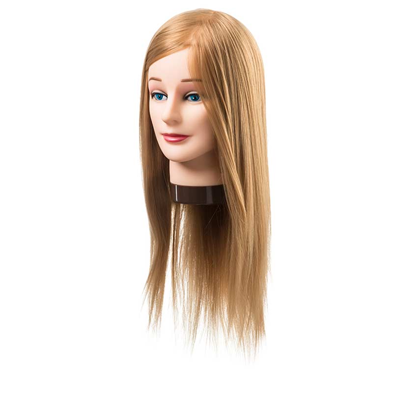 Dámská kadeřnická hlavička pro procvičování úponků Blond Vlasy Dlouhé 55 cm