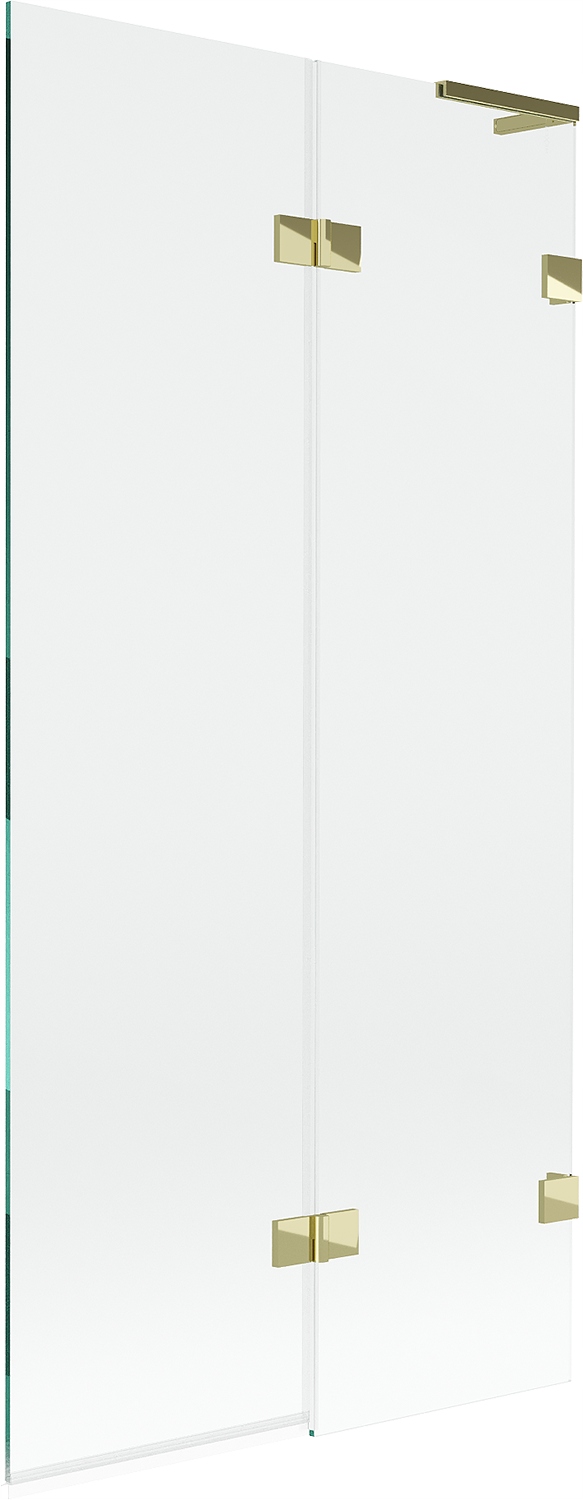 Mexen Lunar L vanová zástěna 2-křídlá pravá 90 x 150 cm, průhledná, zlatá