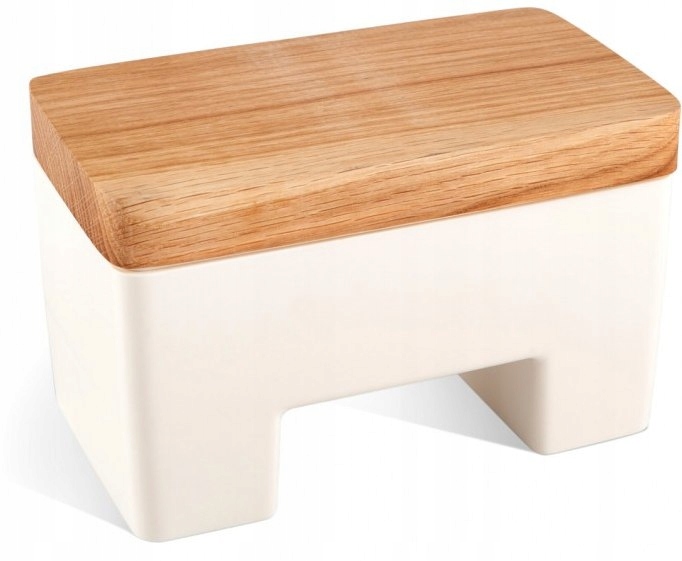 INTELIGENTNA MASELNICZKA DUŻA DREWNO BUKOWE BIAŁA