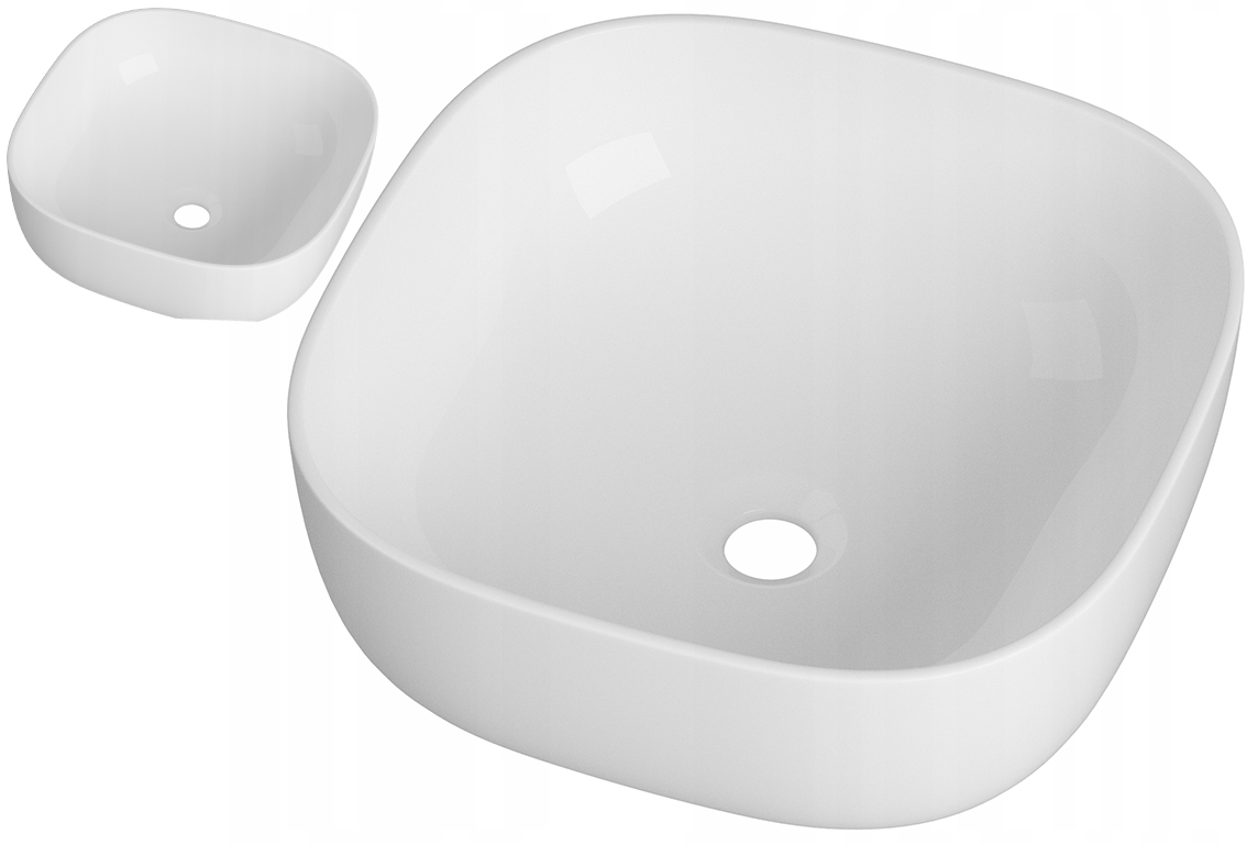 Umývadlová Forma Na Dosku Biela Štvorcová Keramická Kúpeľňová Na Dosku