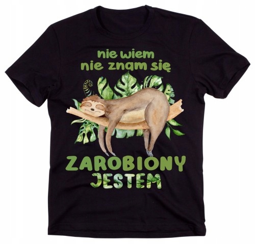 

Koszulka t-shirt z leniwcem śmieszna roz S