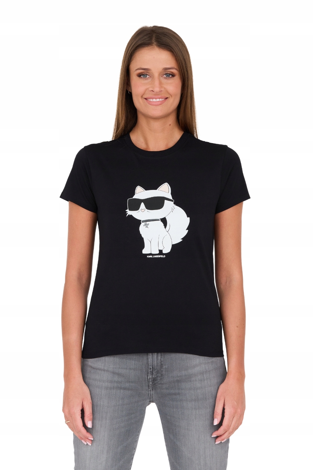Karl Lagerfeld Černé tričko s kočkou S