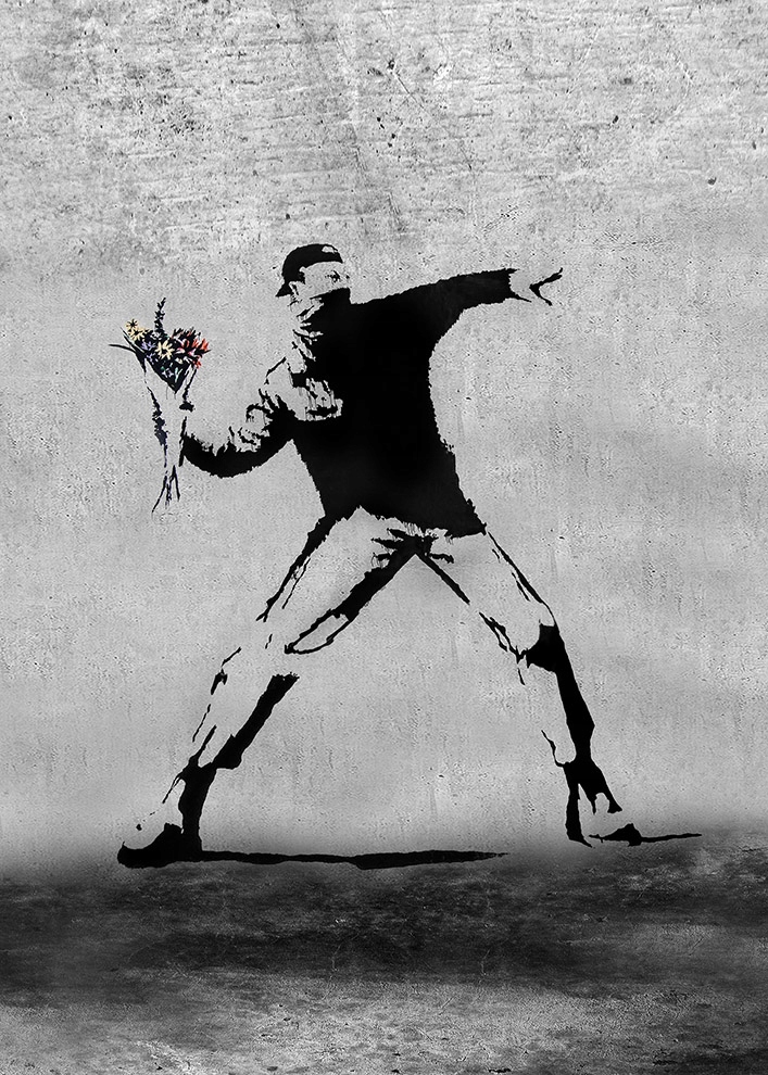 

Plakaty Banksy 50x70cm Zadymiarz Miotacz kwiatów