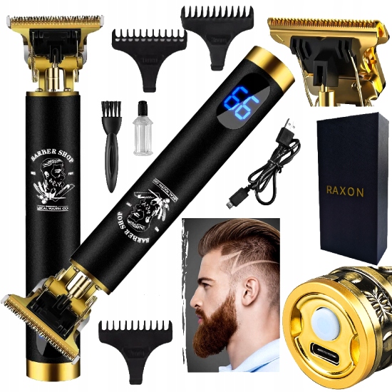 STYLOWY TRYMER DO BRODY WŁOSÓW PROFESJONALNA MASZYNKA Z WYŚWIETLACZEM LCD