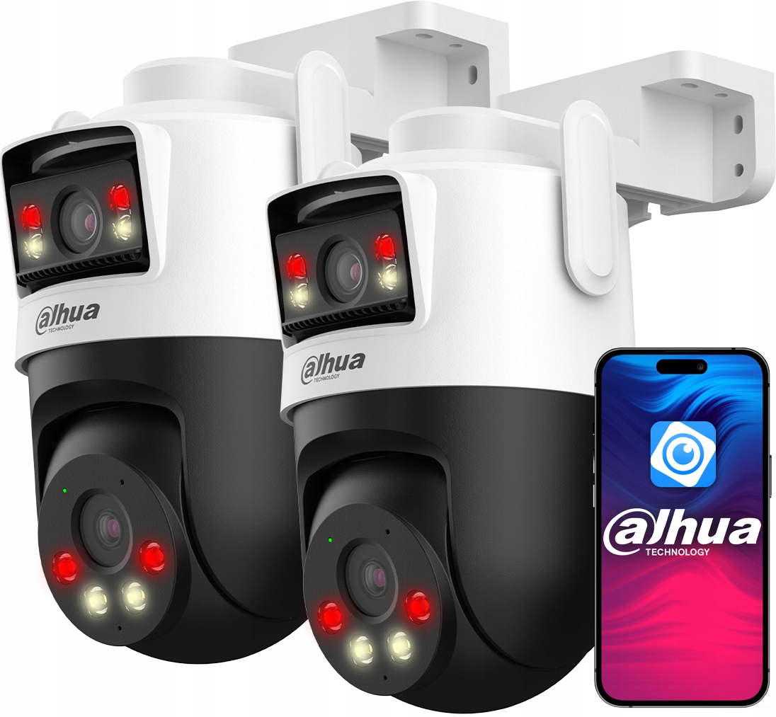 Dve otočné kamery WiFi 6Mpx (2x 3MPx) P3D-3F-PV Dahua Ir Led Napájací zdroj