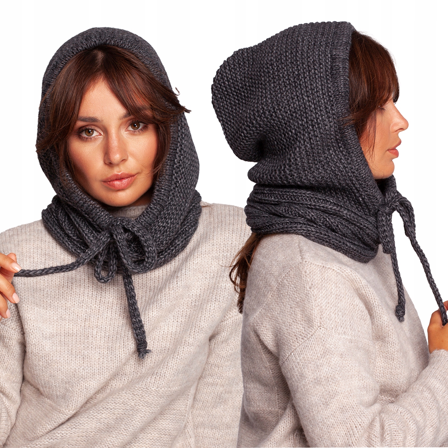 DAMSKA CIEPŁA KOBIECA KOMINIARKA GRAFITOWA