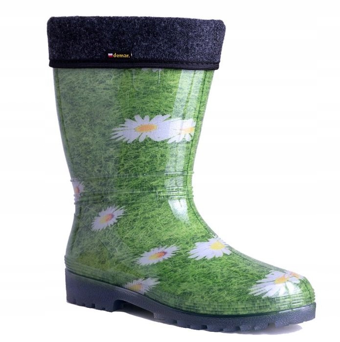 Dámské zateplené holínky Demar Rainny Lux Print 0546 A kytka, vel. 38/39