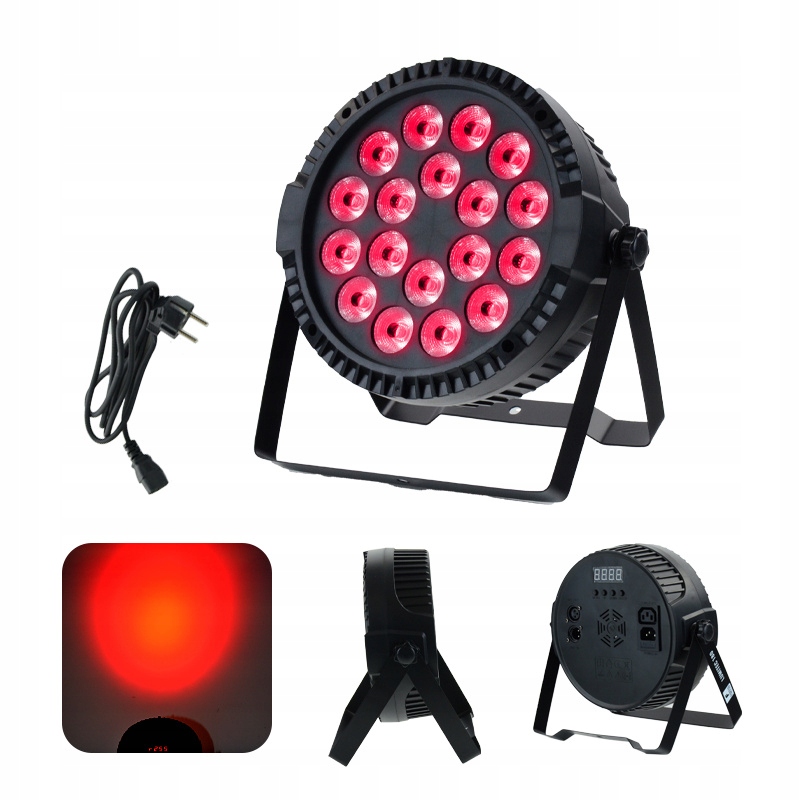 Reflektor sceniczny Par Led 18x10W Rgbwau – Lumitec 180, DMX, 6w1