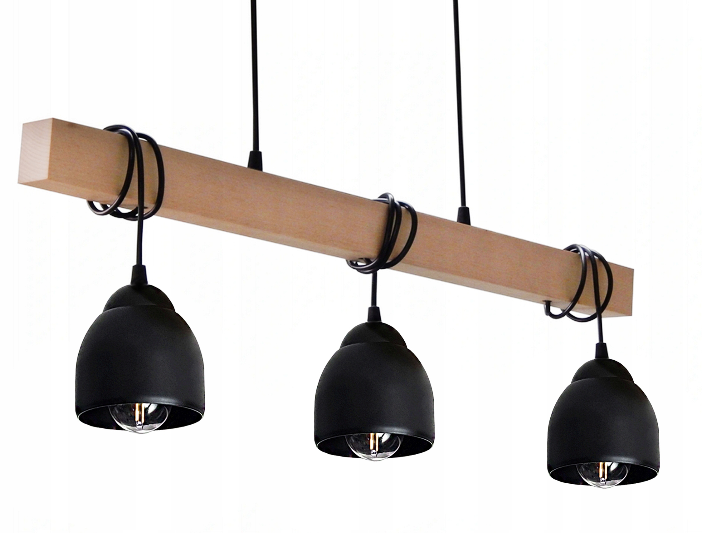 Stropné Závesné Svietidlo 022-K3 Led Loft Drevo Slza