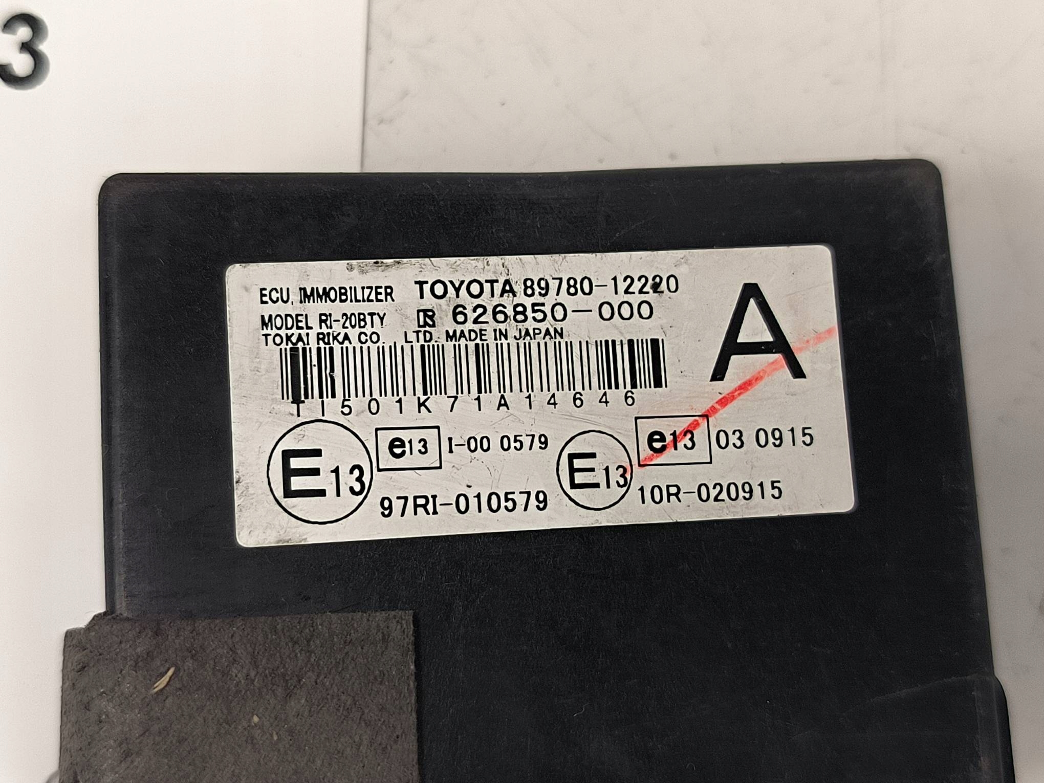 module IMMO 89780-12220 TOYOTA COROLLA E15