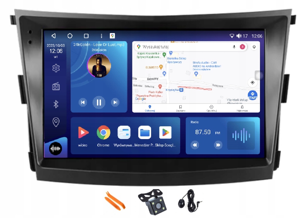 Radio Android Nawigacja Qled Carplay 128GB Lte Gps Ssangyong Tivoli 15-19