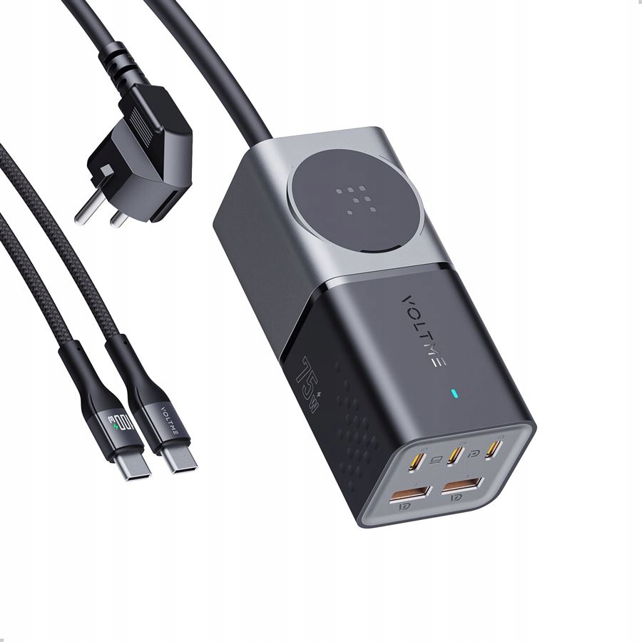 Stacja Ładująca Biurkowa Usb C 75W Ładowarka Szybka Do Telefonu Laptopa GaN