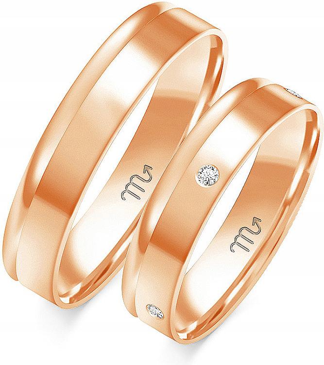 svatební z růžového zlata 585, velikost 26 27 28, módní svatební kolekce