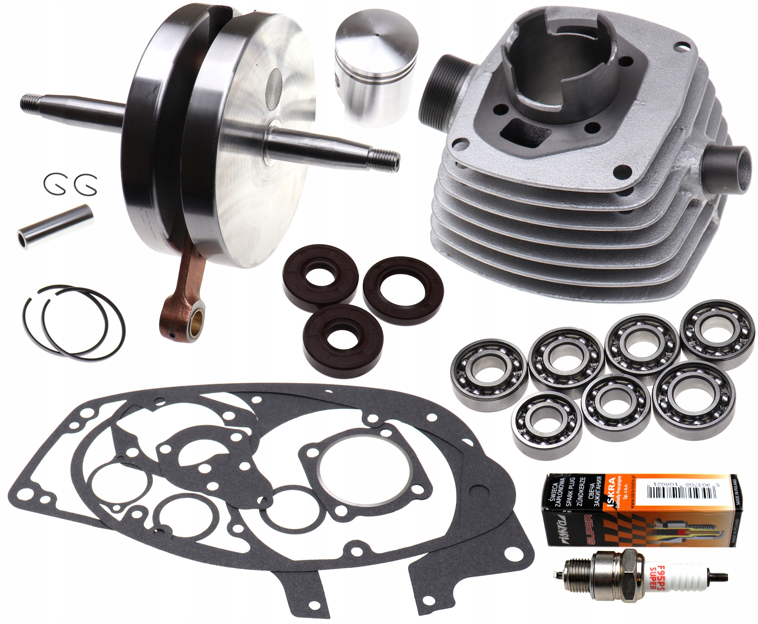 

Cylinder Żeliwny Wał łożyska uszczelki Wsk 125 wfm