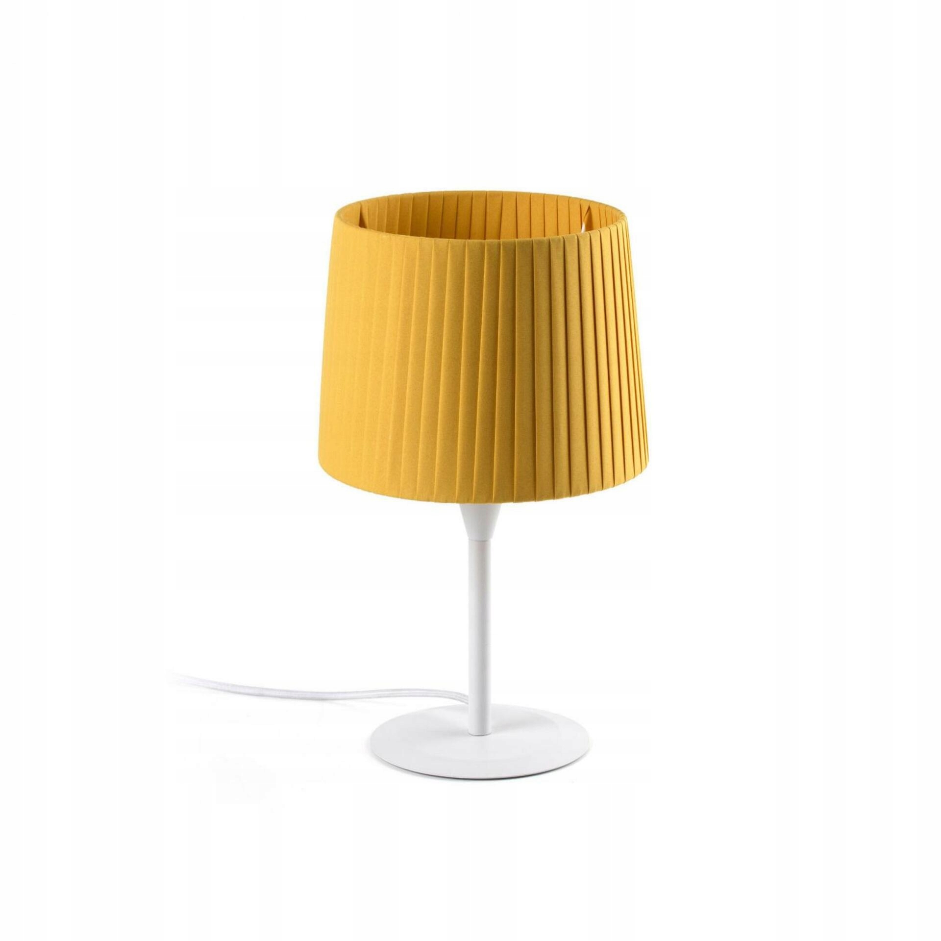 Faro Samba mini stolná lampa biela/žltá, textilné tienidlo, E27