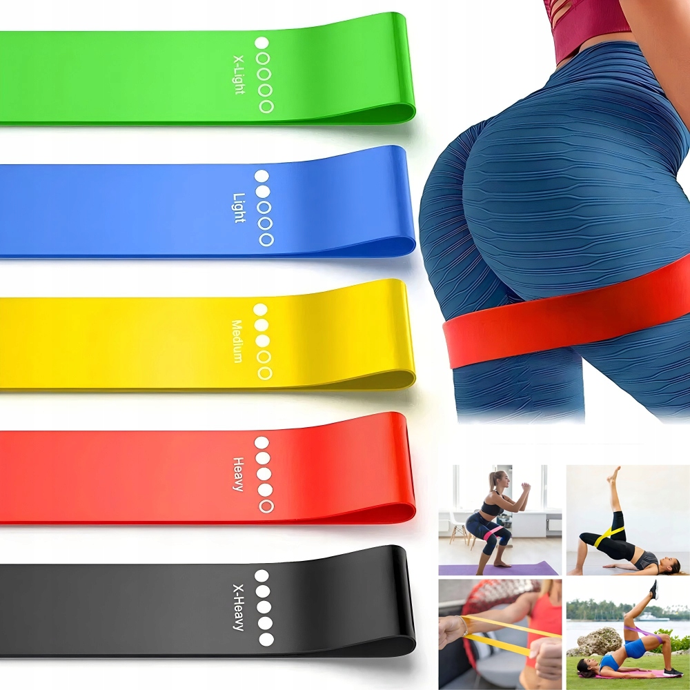 5szt taśm gum do ćwiczeń fitness gumy oporowe power band,do fitness, jogi