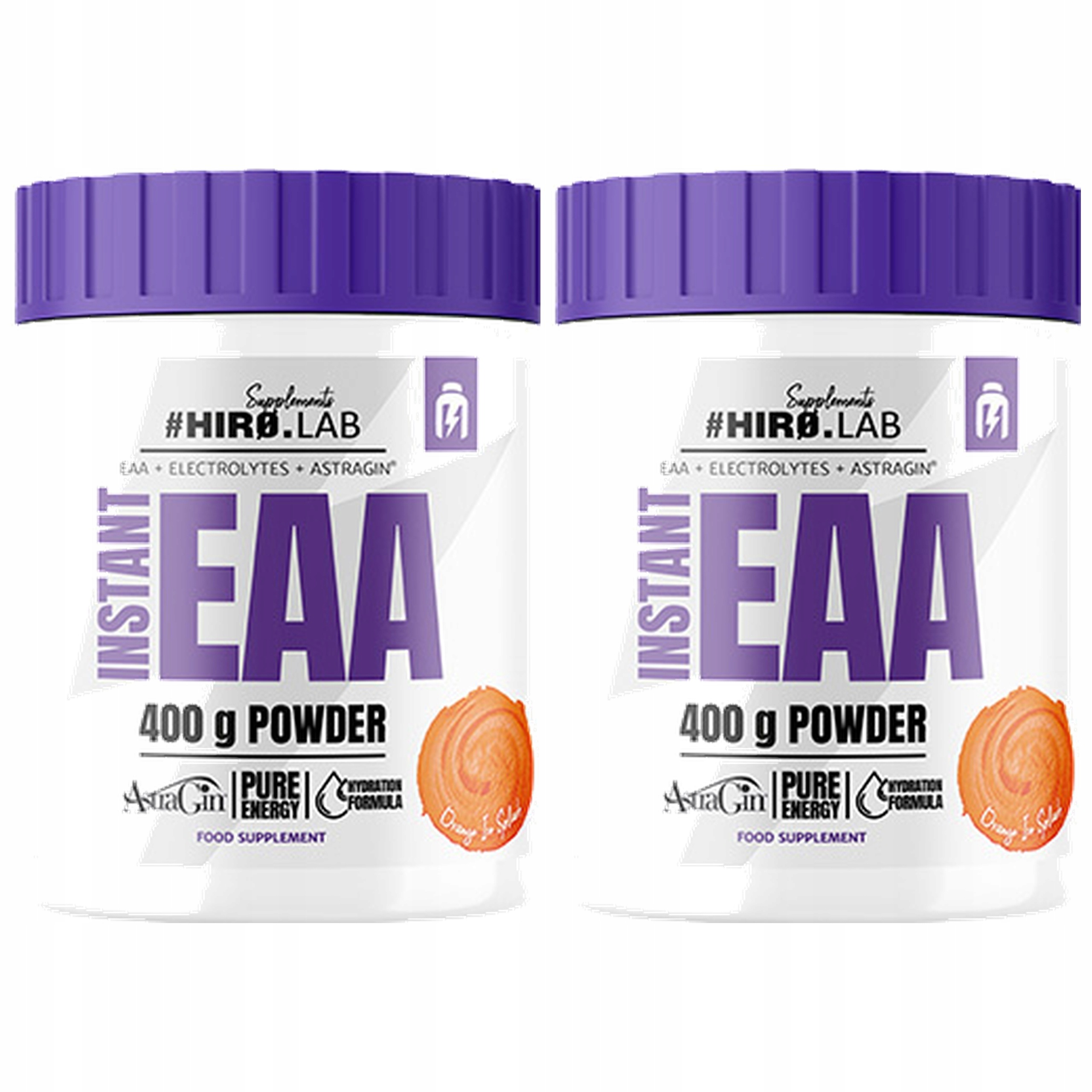 2x Eaa Ezogenní Aminokyseliny Amino 400 g leucin Elektrolyty Pomeranč Hiro