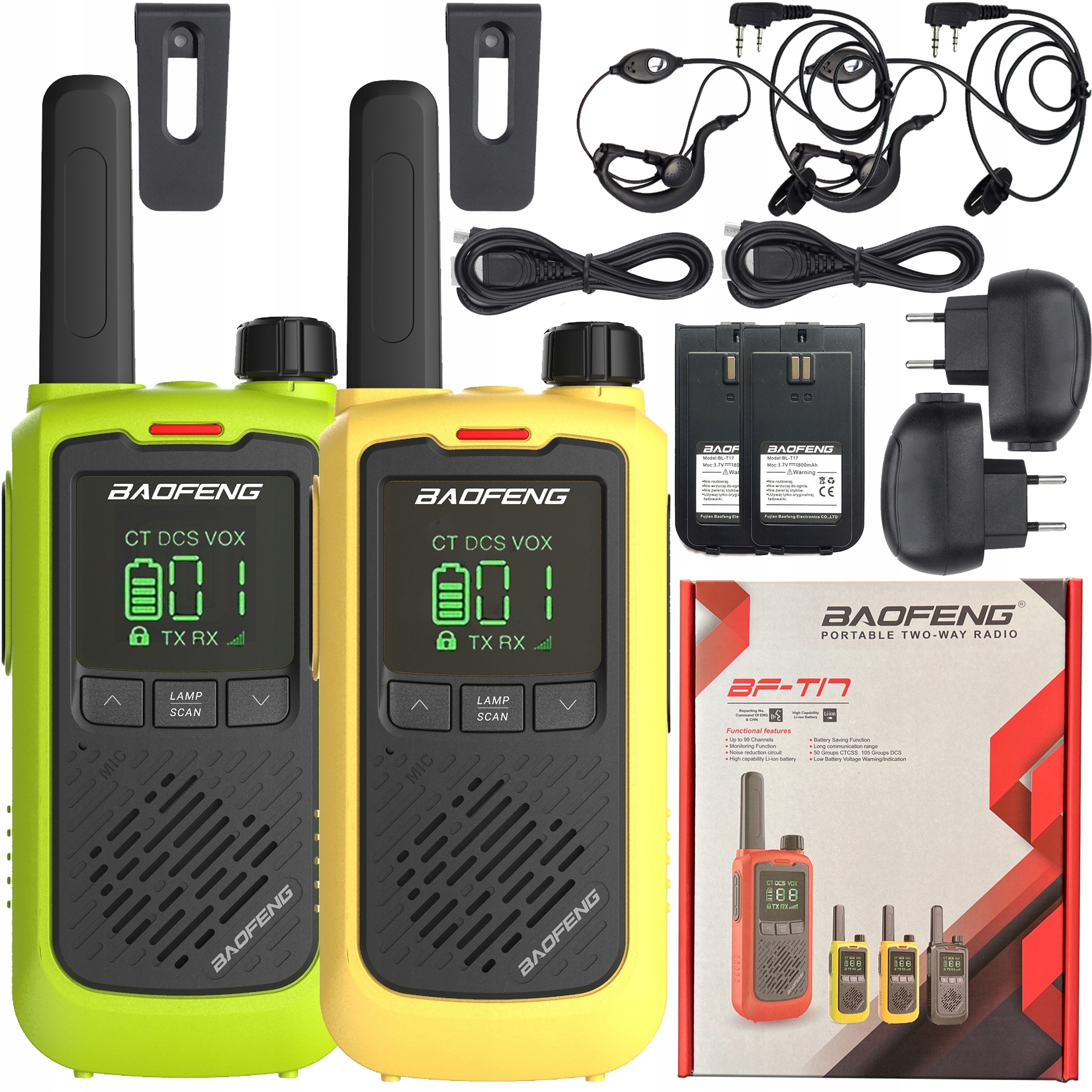 BAOFENG BF-T17 EU WALKIE TALKIE KRÓTKOFALÓWKA ŁOKI TOKI LATARKA USB