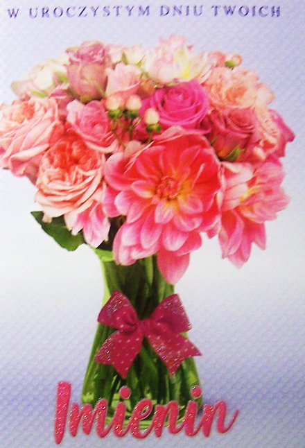 

Piękna kartka Imieninowa Damska wzór 26