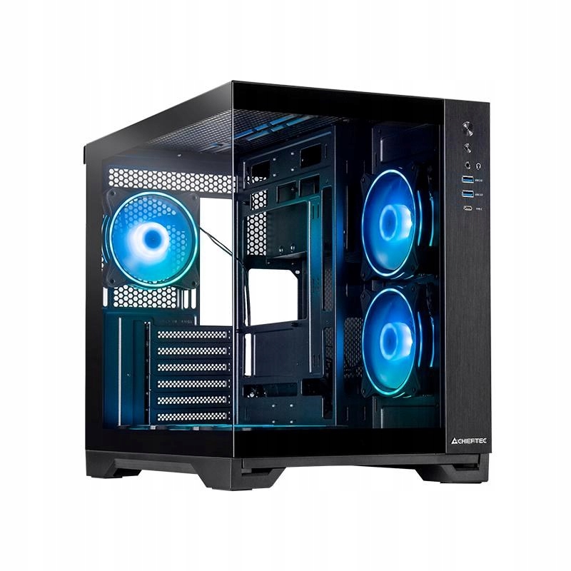Chieftec skříň Visio, Atx, 1x Usb-c 3.2, 2x Usb 3.0, 6x 120mm Argb…