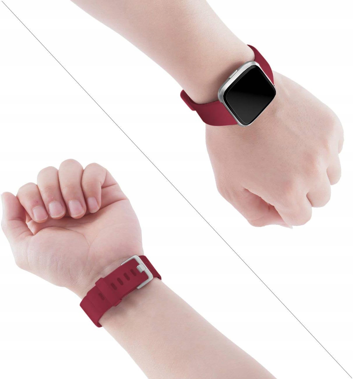 Opaska / Pasek Braders do Fitbit Versa / Versa 2 / Versa Lite Kolor bordowy