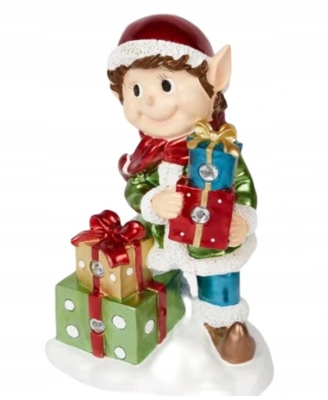 Figurka Skřítek Elf vánoční dárky Led 35 cm