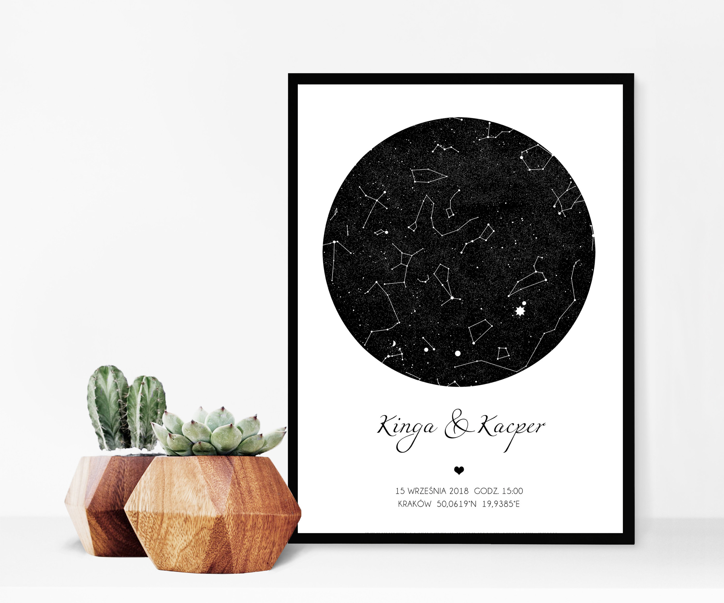 Plakat w Ramie - Plakat Mapa Nieba A4 Szerokość produktu 29.7 cm