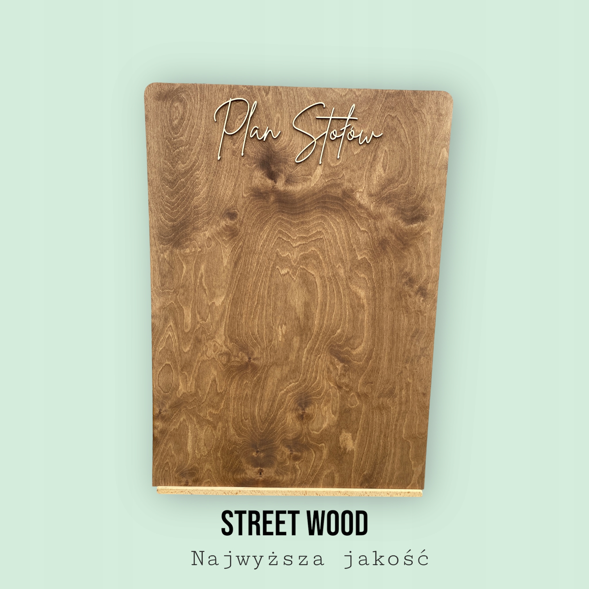 Tablica Plan Stołów Zaokrąglony na Wesele Boho Rustykalne