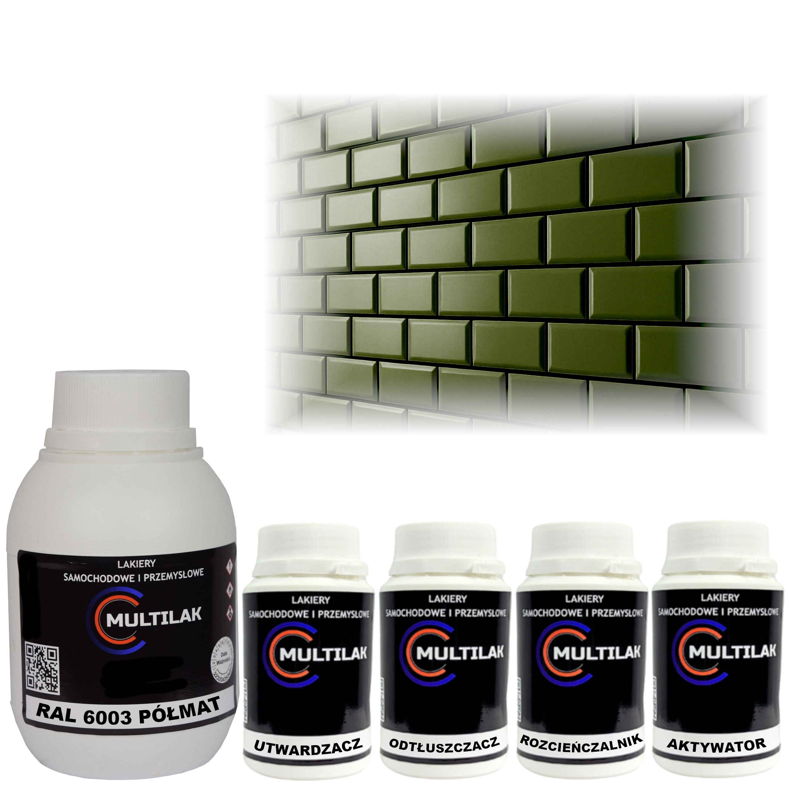 Lak barva Ral 6003 na glazuru dlaždic na váleček štětec 0,5L Polomat