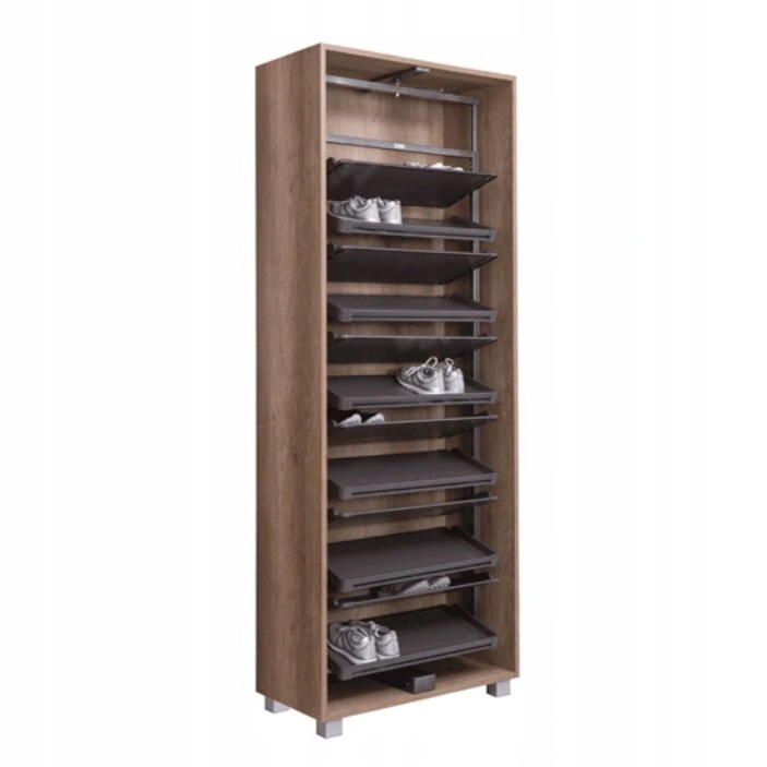 Skrinka na topánky s policami Star 76 x 193 x 38 cm antracitová