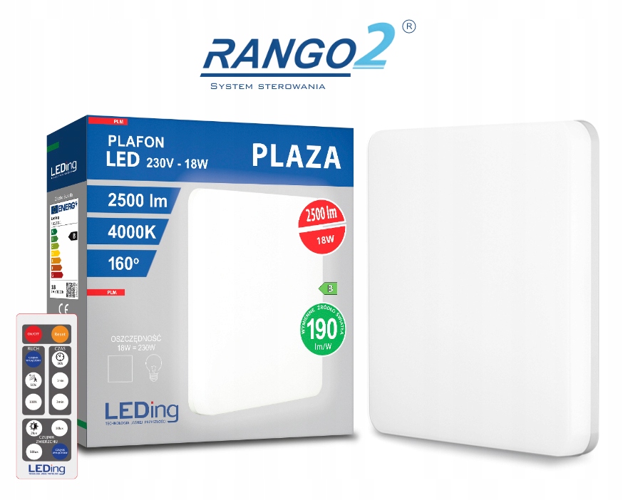 

Lampa Led 18W 2500lm 4000K Czujnik MV Pilot