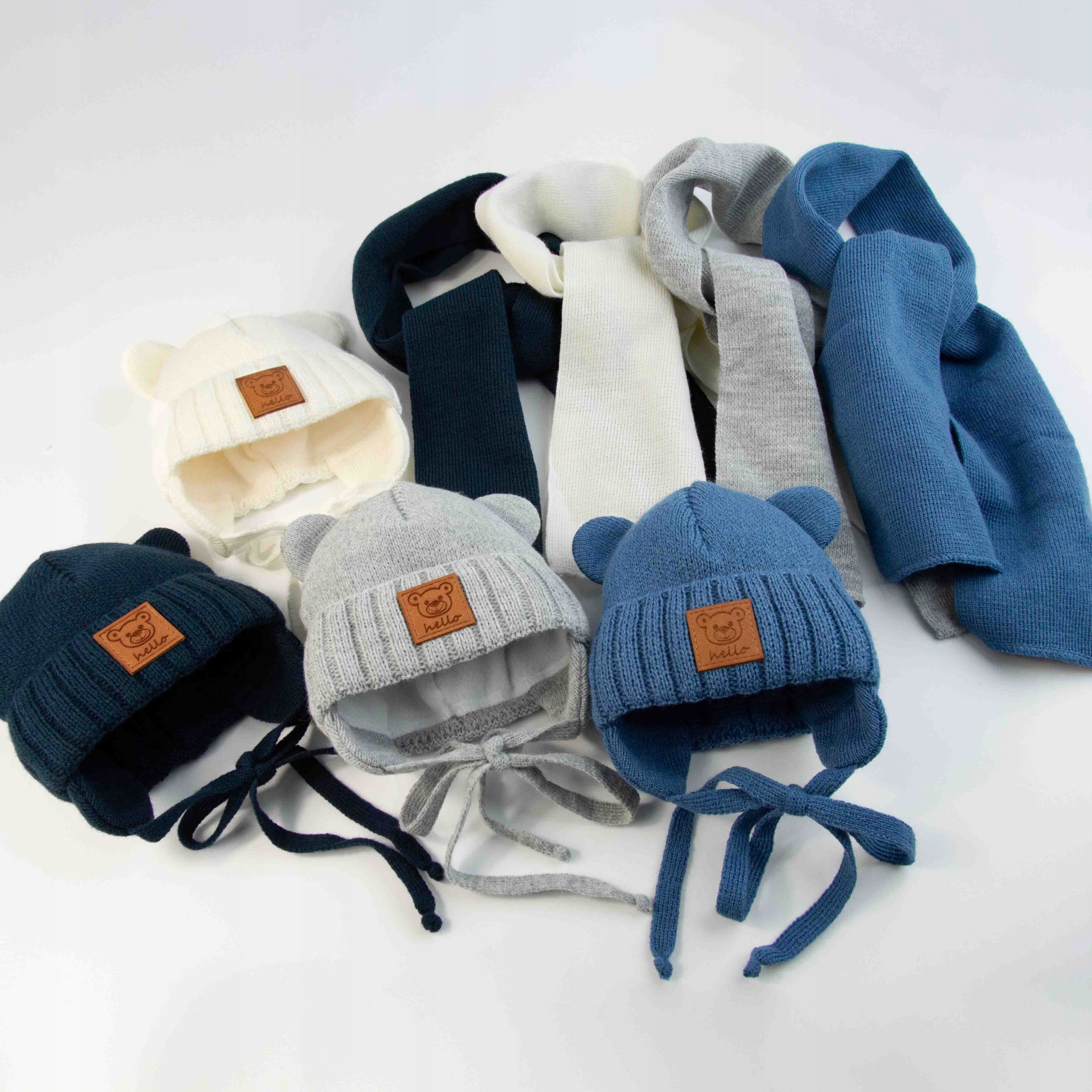 KOMPLET niemowlęcy ZIMOWY CZAPKA I SZALIK 40-42 Rozmiar 40-42 cm