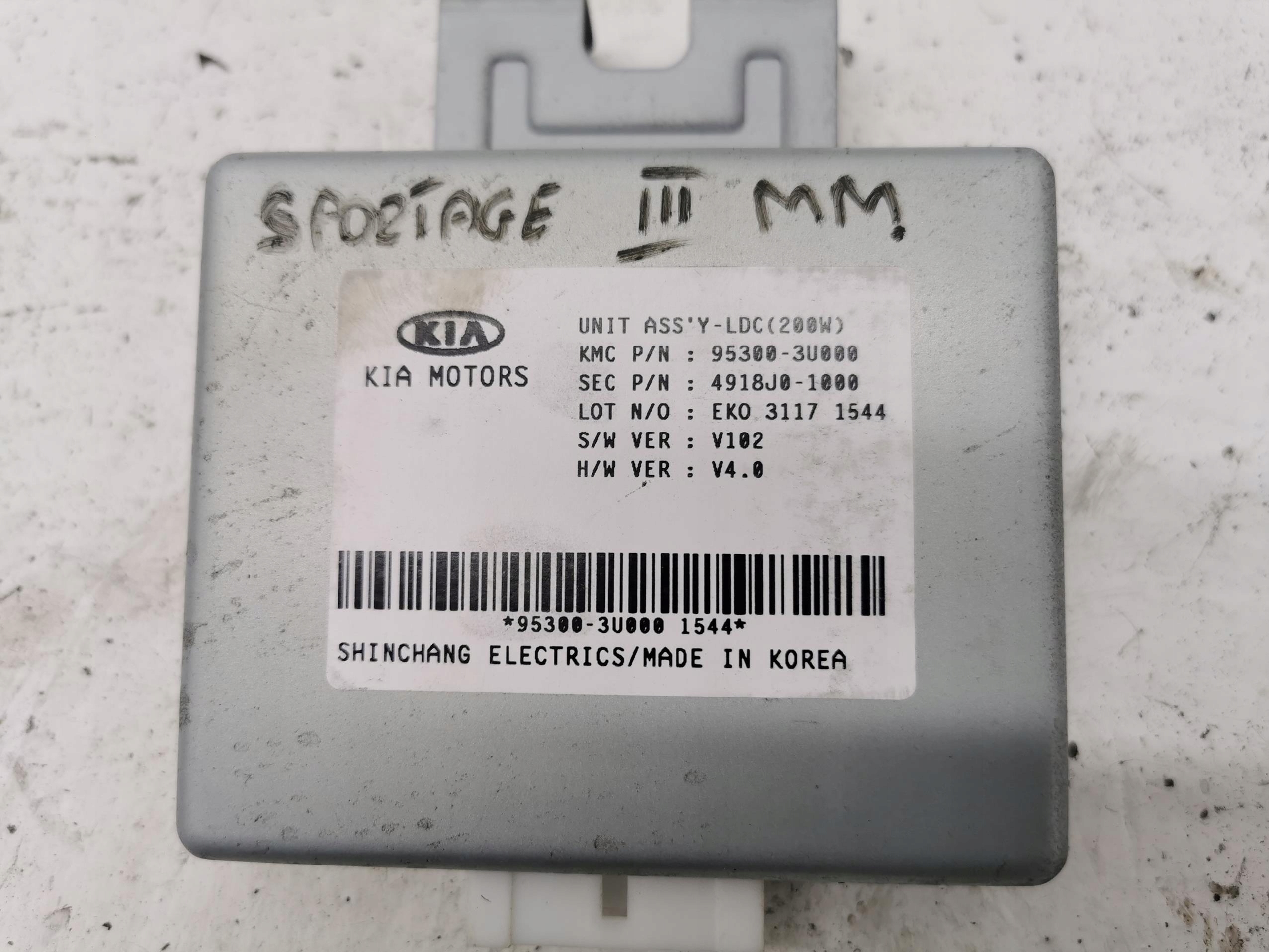 module control unit KIA SPORTAGE III 95300-3U000 10-15