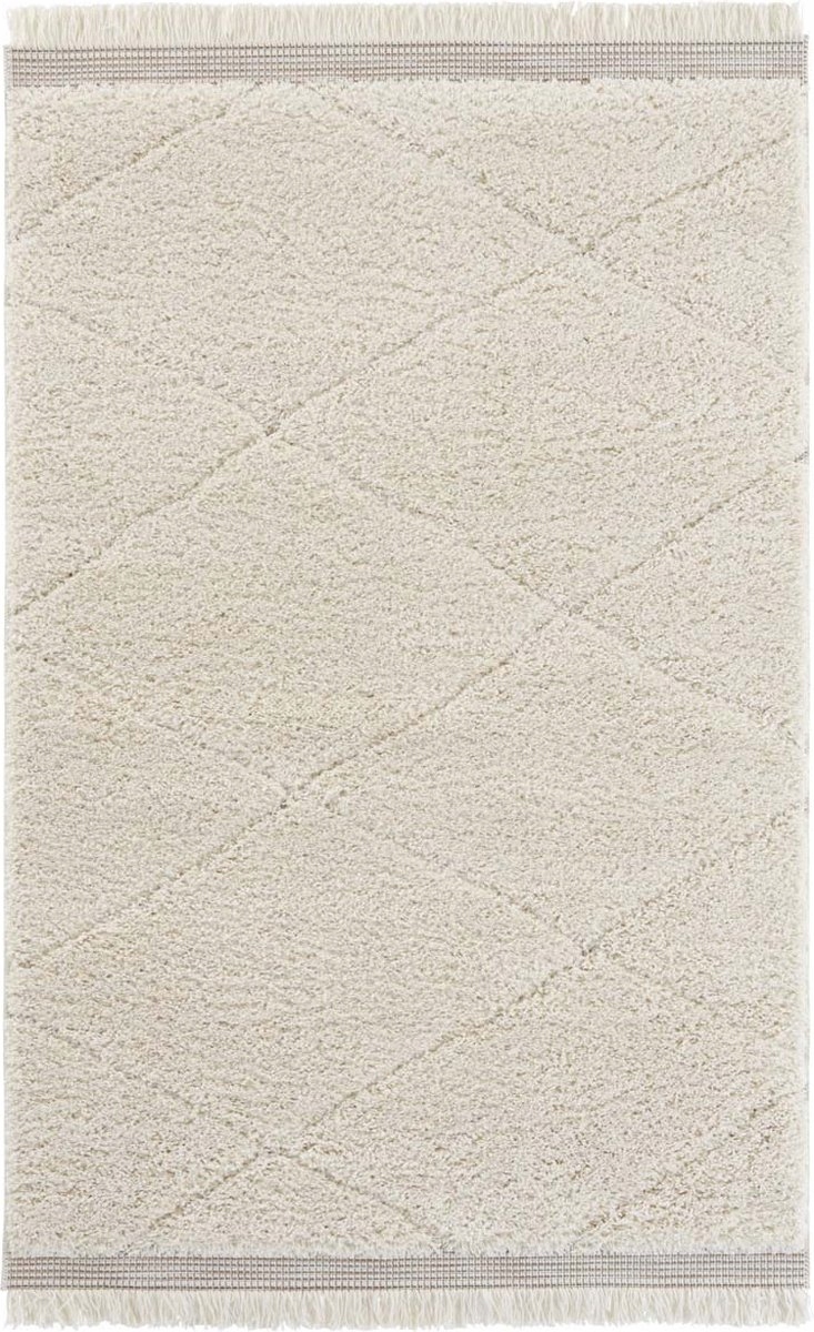 Krémový hrubý koberec shaggy boho 200 x 290 cm