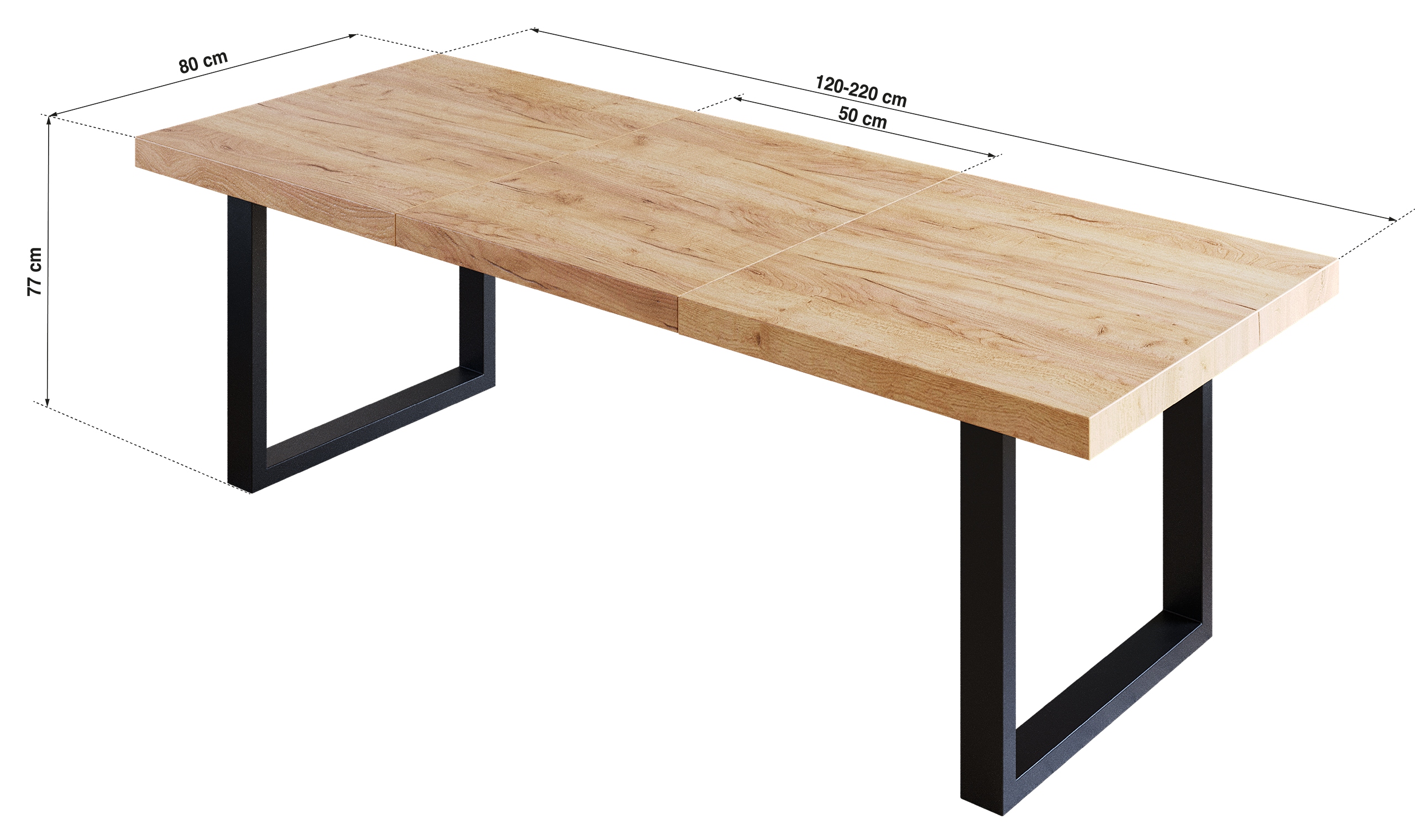 Stół rozkładany loftowy 120/220 METAL Kod producenta stół-loft-120-220