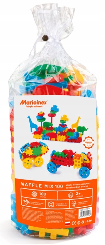 

Klocki Konstrukcyjne Wafle MIX 100 Marioinex 2+