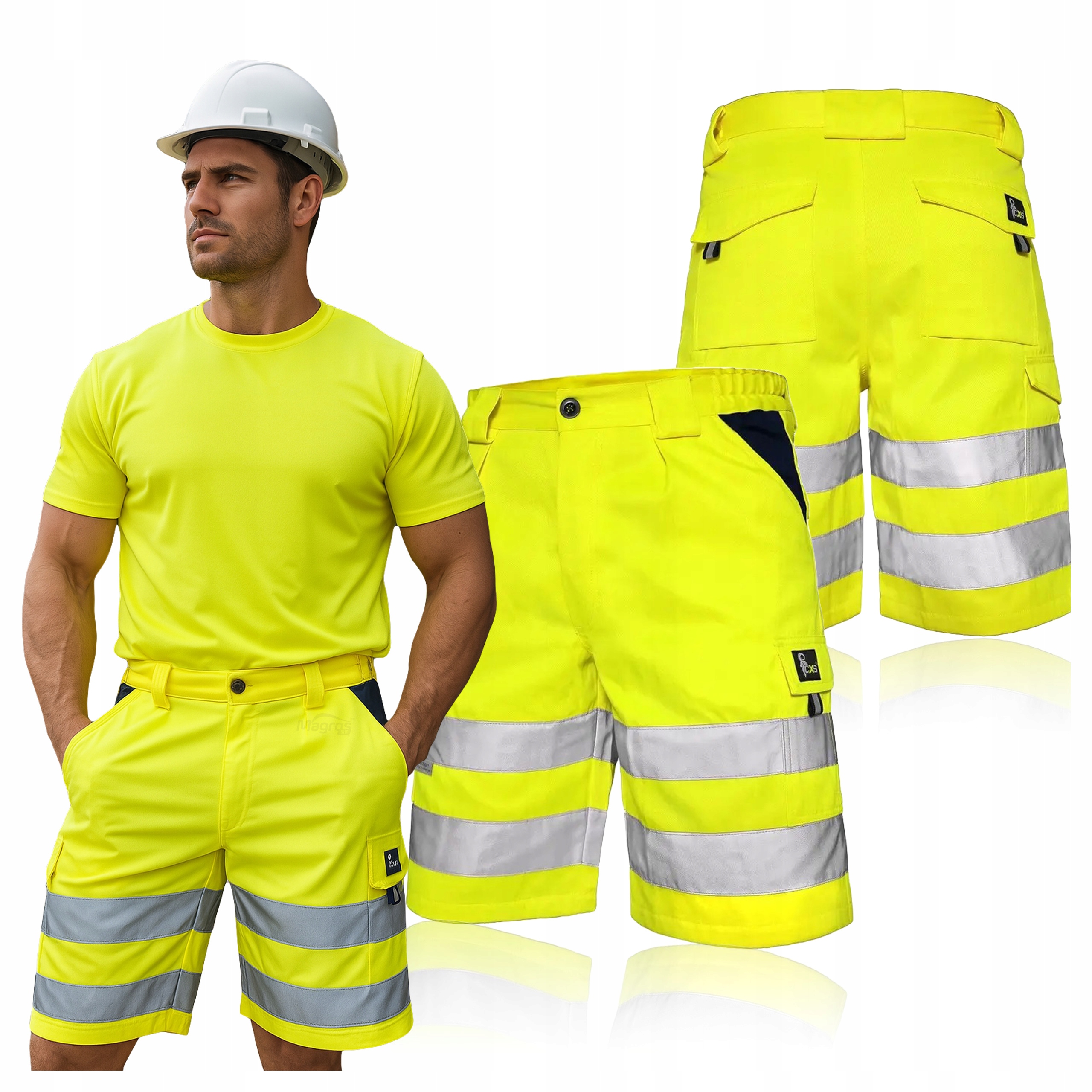 Krátké Kraťasy Pánské bermudy Reflexní výstražné šortky vel.