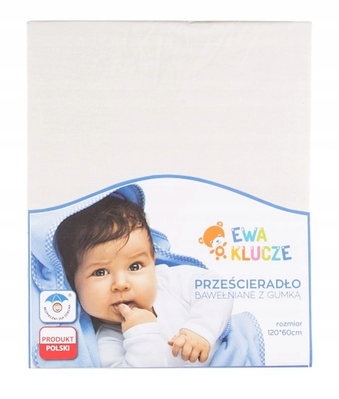 

Prześcieradło bawełniane z gumką 120x60 Ecru