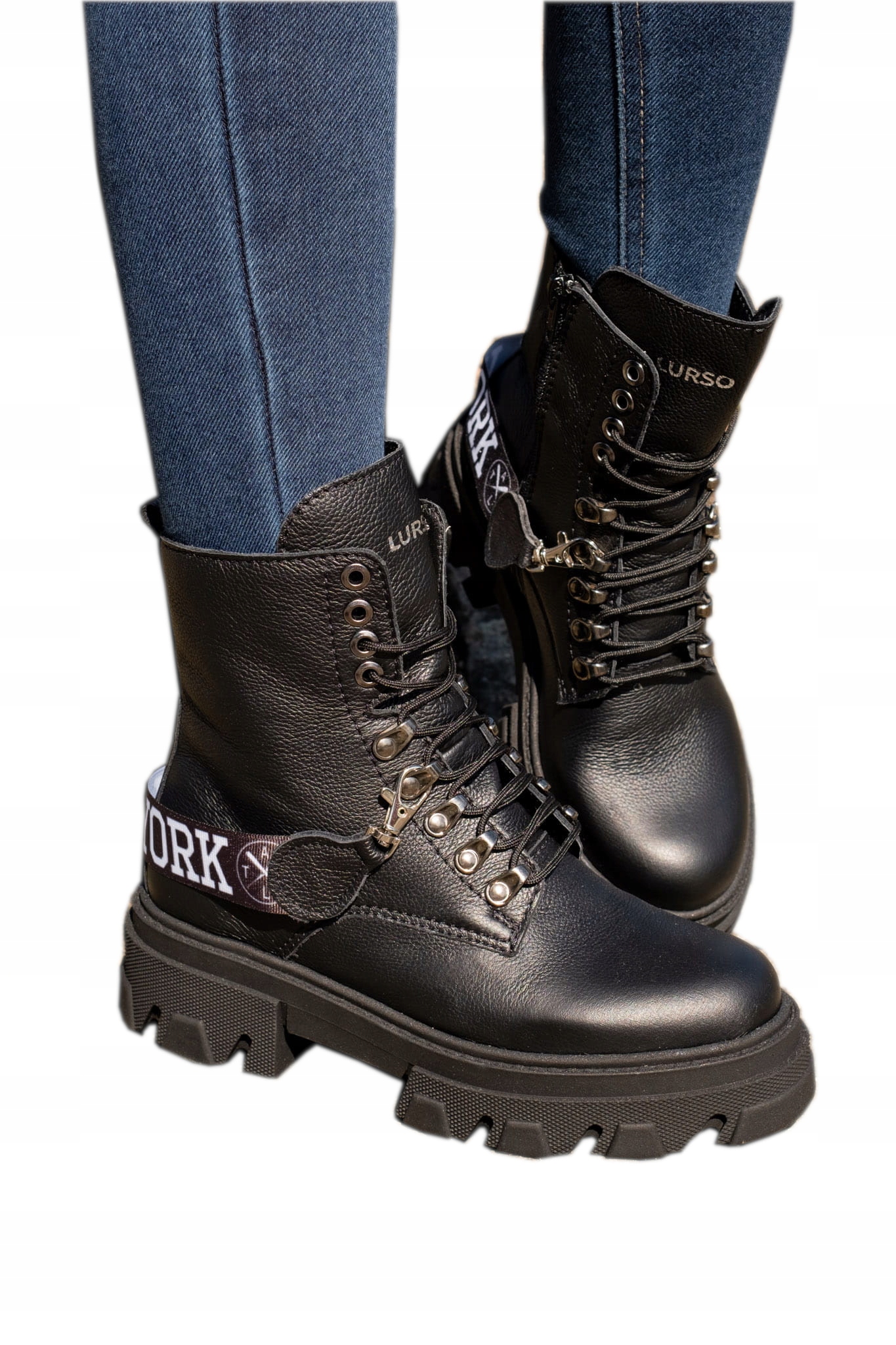 Trapery damskie SKÓRA PRODUKT PL czarne botki 41