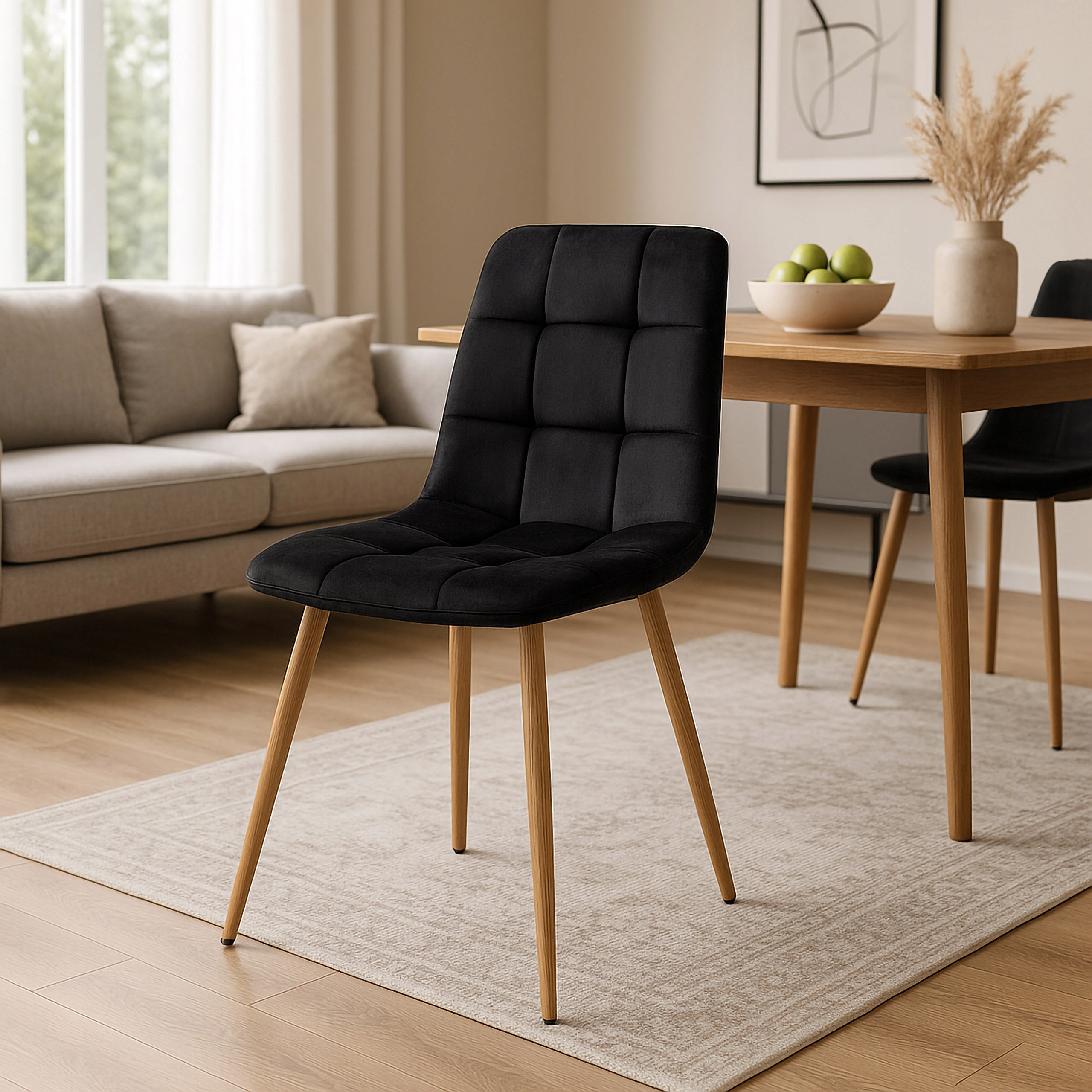 Čalouněné Velurové Křeslo Montana Velvet, Černá Loftová Obývací Pokoj, Jídelna