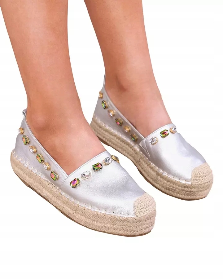 

Srebrne Espadryle Damskie Ziennie 39
